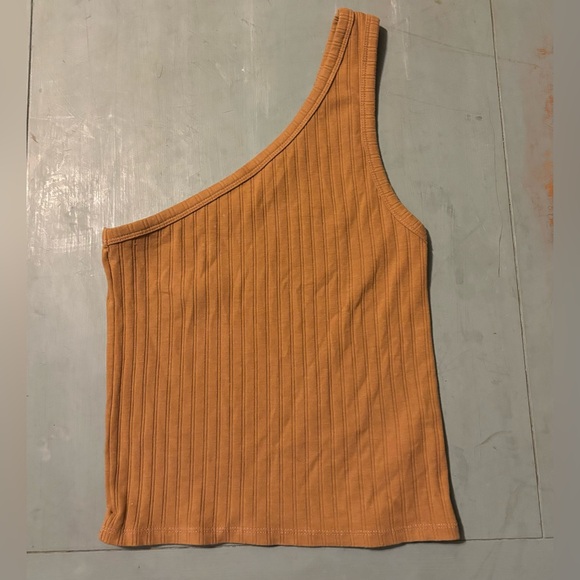 American Eagle Outfitters Tops - Asymmetrical mustard tank top size small American Eagle